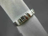 ESTATE .50 ROUND & EMERALD CUT DIAMOND 14KT WHITE GOLD 3D ANNIVERSARY RING #3701