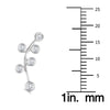 ESTATE .25CT DIAMOND 14KT WHITE GOLD 3D MULTI LEAF BEZEL EAR CLIMBER EARRINGS