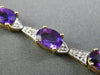 ESTATE LONG 10.65CT DIAMOND & AAA AMETHYST 14KT TWO TONE GOLD 3D TENNIS BRACELET