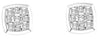 .33CT DIAMOND 14KT WHITE GOLD 3D CLUSTER INVISIBLE BEZEL SQUARE STUD EARRINGS