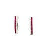 ESTATE .77CT DIAMOND & AAA RUBY 18KT WHITE GOLD 3D CLASSIC HOOP HANGING EARRINGS