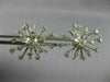 ESTATE LARGE 1.52CT DIAMOND 14KT WHITE GOLD FLOWER SNOWFLAKE SCREW BACK EARRINGS