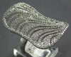 ESTATE EXTRA LARGE 1.94CT DIAMOND 14KT WHITE GOLD MULTI ROW RECTANGULAR FUN RING