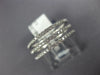 WIDE .36CT DIAMOND 18KT WHITE GOLD 3 ROW SEMI ETERNITY DETACHED ANNIVERSARY RING