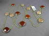 ANTIQUE EXTRA LONG 14KT YELLOW GOLD AAA MULTI FACET AGATE BY THE YARD NECKLACE