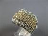 LARGE 3CT DIAMOND 14KT 2 TONE GOLD 3D CLASSIC MULTI ROW WEDDING ANNIVERSARY RING