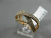 ESTATE WIDE .62CT DIAMOND 14KT ROSE GOLD 3D X CRISS CROSS MULTI ROW WEDDING RING