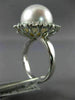 ESTATE LARGE 1.40CT DIAMOND & AAA SOUTH SEA PEARL 18KT WHITE GOLD HALO FUN RING