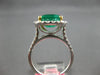 GIA LARGE 4.84CT DIAMOND & AAA EMERALD 18KT 2 TONE GOLD CLASSIC ENGAGEMENT RING