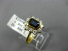 ESTATE 1.60CT DIAMOND & EMERALD CUT SAPPHIRE 18K YELLOW GOLD ENGAGEMENT RING 126