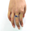 2.94CT DIAMOND & AAA SAPPHIRE 18K WHITE GOLD HEART SHAPE & ROUND ENGAGEMENT RING