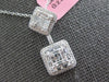1.41CT DIAMOND 18KT WHITE GOLD ROUND & BAGUETTE SQUARE CLUSTER FLOATING PENDANT