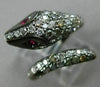 ESTATE LARGE .24CT MULTI COLOR DIAMOND & AAA RUBY 18KT BLACK GOLD SNAKE FUN RING