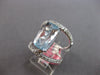 EXTRA LARGE 7.35CT DIAMOND & AAA AQUAMARINE 18KT WHITE GOLD CUSHION & ROUND RING