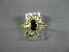 ESTATE .64CT DIAMOND & AAA SAPPHIRE 14KT YELLOW GOLD FLOWER FILIGREE RING #21357