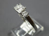 ESTATE .75CT DIAMOND 14KT WHITE GOLD 3D PRINCESS 3 STONE LUCIDA ENGAGEMENT RING