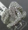 ESTATE LARGE 3.14CT DIAMOND 14KT WHITE GOLD 3D MULTI ROW INFINITY LOVE KNOT RING