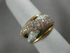 WIDE 1.54CT WHITE & PINK DIAMOND 18K WHITE & ROSE GOLD CRISS CROSS INFINITY RING