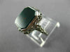 ANTIQUE WIDE GREEN AGATE 14K WHITE GOLD CLASSIC OPEN FILIGREE OCTAGON RING 26427