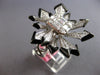 EXTRA LARGE 2.44CT DIAMOND & BLACK ENAMEL 18K WHITE GOLD STARBURST COCKTAIL RING