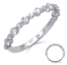 .45CT DIAMOND 14KT WHITE GOLD 3D ROUND SEMI ETERNITY WEDDING ANNIVERSARY RING