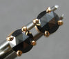 ESTATE 1.06CT BLACK DIAMOND 14KT ROSE GOLD 3D CLASSIC ROUND SCREWBACK EARRINGS