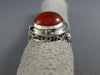 ANTIQUE 14KT WHITE GOLD HANDCRAFTED ORANGE BROWN AGATE OPEN FILIGREE RING #25394
