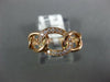 ESTATE .15CT DIAMOND 18KT ROSE GOLD 3D OVAL CLASSIC LINK FUN RING