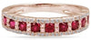 .96CT DIAMOND & AAA RUBY 14KT ROSE GOLD ROUND 3D SEMI ETERNITY ANNIVERSARY RING