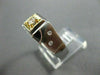ESTATE .20CT OLD MINE DIAMOND 14KT TWO TONE GOLD SQUARE MENS GYPSY RING #1234