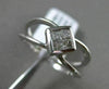 ESTATE WIDE .27CT PRINCESS CUT DIAMOND 14K WHITE GOLD 3D 4 STONE FRIENDSHIP RING