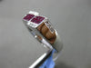 ESTATE WIDE 1.54CT DIAMOND AAA RUBY 18KT WHITE GOLD SQUARE RECTANGULAR MENS RING