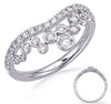 .58CT DIAMOND 14K WHITE GOLD 3D ROUND & MARQUISE SHAPE DESIGN DOUBLE V LOVE RING