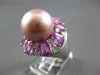 5.28CT DIAMOND & AAA PINK SAPPHIRE & PINK SOUTH SEA PEARL 18K WHITE GOLD 3D RING