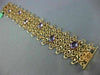 ESTATE WIDE 12.6CT DIAMOND & AAA AMETHIST 18K ROSE GOLD FILIGREE FLOWER BRACELET