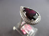 LARGE 7.16CT DIAMOND & AAA RHODOLITE 18KT WHITE GOLD PEAR SHAPE ENGAGEMENT RING