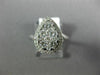 ESTATE LARGE 1.0CT DIAMOND 14KT WHITE GOLD 3D CLUSTER PEAR HALO ENGAGEMENT RING