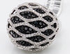 EXTRA LARGE 4.97CT WHITE & BLACK DIAMOND 14KT WHITE GOLD MULTI ROW DOME FUN RING