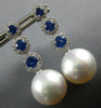 1.87CT DIAMOND & AAA SAPPHIRE & PEARL 18KT WHITE GOLD JOURNEY HANGING EARRINGS