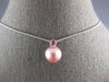 .09CT AAA RUBY & AAA PINK SOUTH SEA PEARL 14KT WHITE GOLD BEZEL FLOATING PENDANT