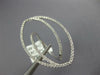 ESTATE LARGE .48CT DIAMOND 18KT WHITE GOLD 3D SIDEWAYS LEAF CRISS CROSS FUN RING