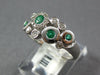 ESTATE .48CT DIAMOND & AAA EMERALD 14KT WHITE GOLD 3D CLASSIC ETOILE FUN RING