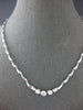 ESTATE LARGE .77CT DIAMOND 14K WHITE GOLD ROUND 5 STONE GRADUATING LOVE NECKLACE