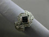 ESTATE WIDE 1.10CT DIAMOND SAPPHIRE 14K WHITE GOLD 3D OPEN FILIGREE PROMISE RING