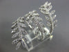 ESTATE EXTRA LARGE .98CT DIAMOND 18KT WHITE GOLD MULTI LEAF CRISS CROSS FUN RING