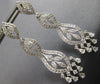 LARGE 2CT DIAMOND 18KT WHITE GOLD ROUND & PEAR SHAPE TEAR DROP HANGING EARRINGS