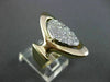 ANTIQUE LARGE .65CT DIAMOND 14KT WHITE & YELLOW GOLD OVAL COCKTAIL RING #23053