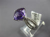 ESTATE 2.61CT DIAMOND & AAA AMETHYST 14KT WHITE GOLD 3D CUSHION & ROUND FUN RING