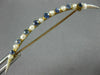 ANTIQUE .60CT AAA SAPPHIRE & SOUTH SEA PEARL 14KT YELLOW GOLD BROOCH PIN #26420