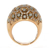 LARGE 1.15CT WHITE & PINK DIAMOND 18KT WHITE & ROSE GOLD MULTI FLOWER FUN RING